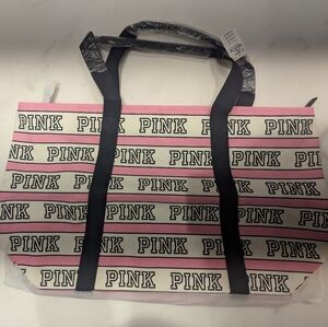 Pink Striped Tote Bag